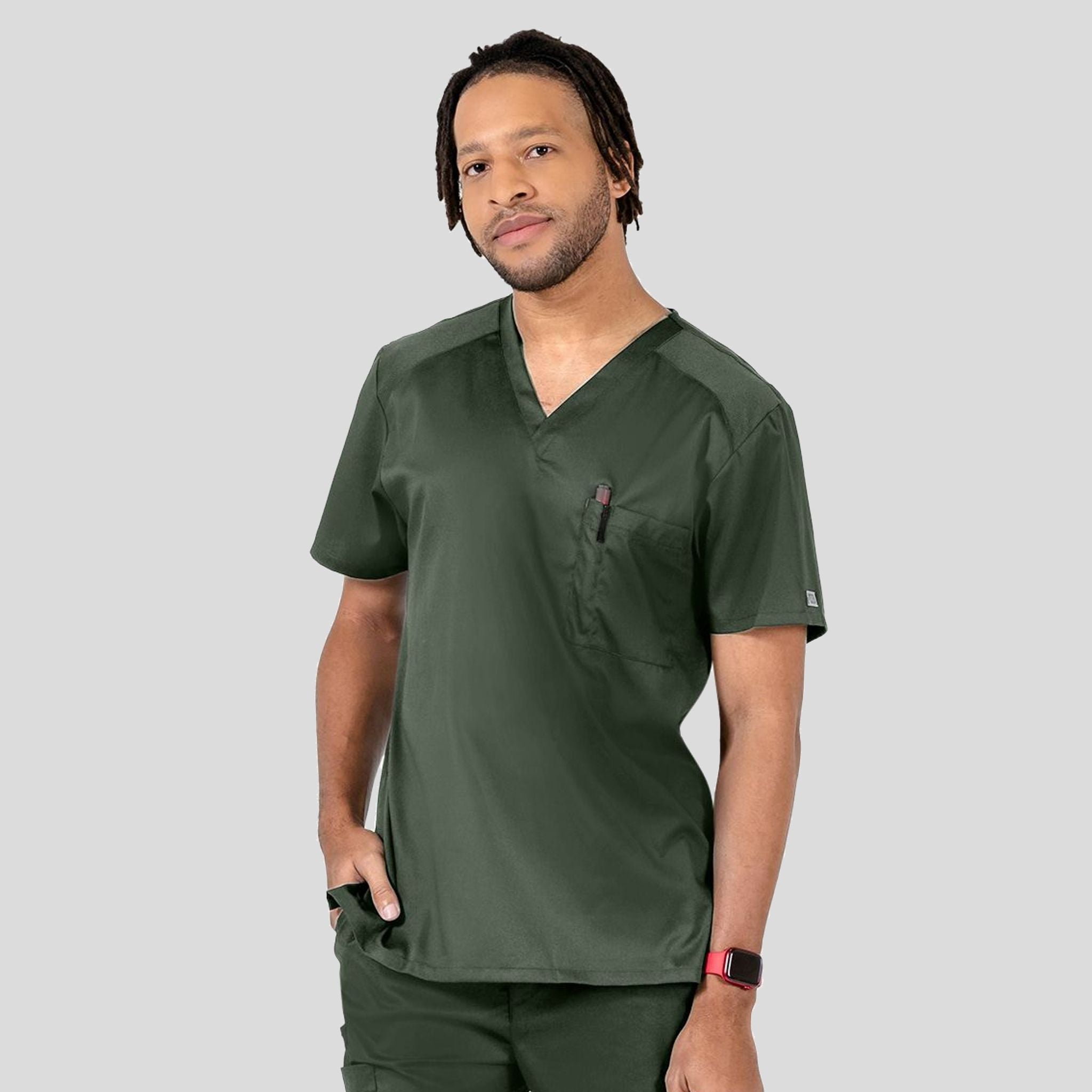 Menβs V-Neck Top | Olive